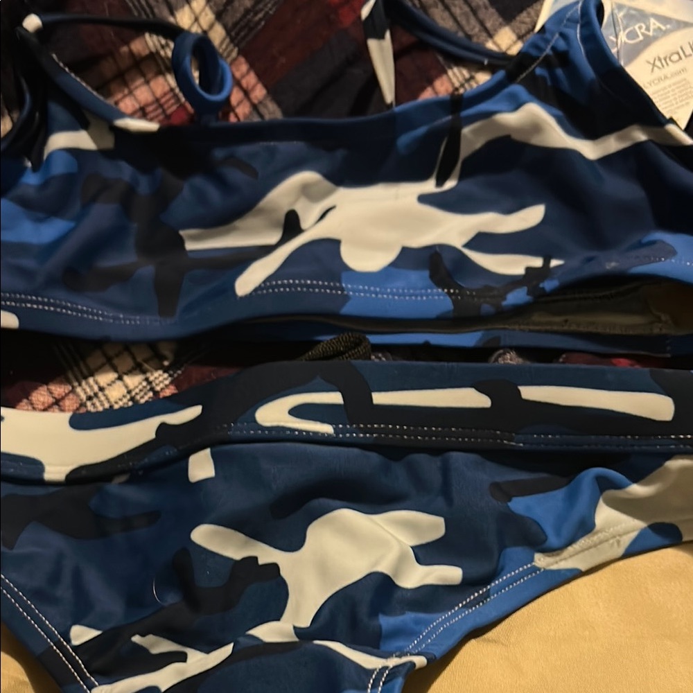 Women’s Blue Camo Swim Trunks